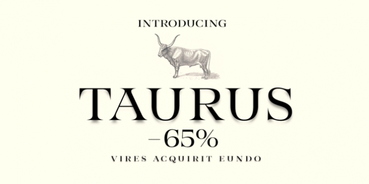 Taurus font preview
