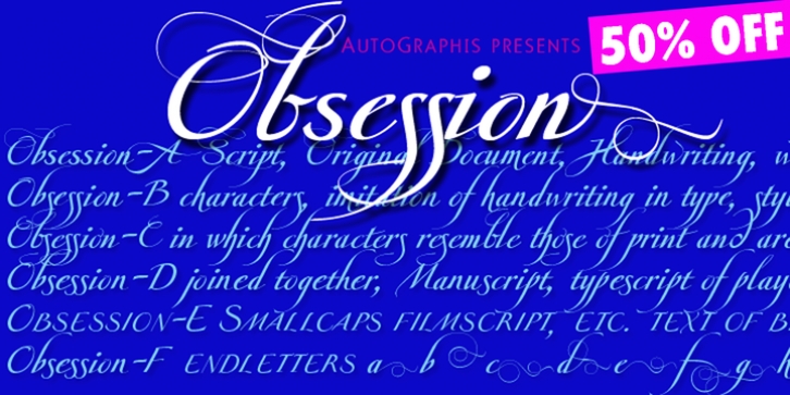 Obsession font preview