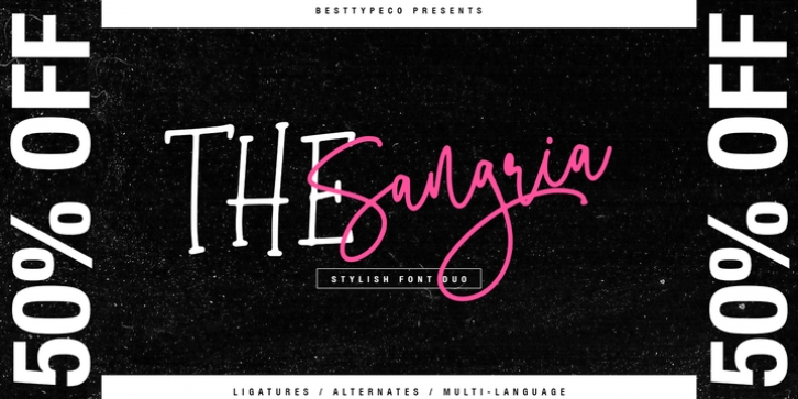 The Sangria font preview