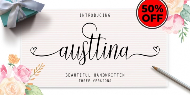 Austtina Script font preview