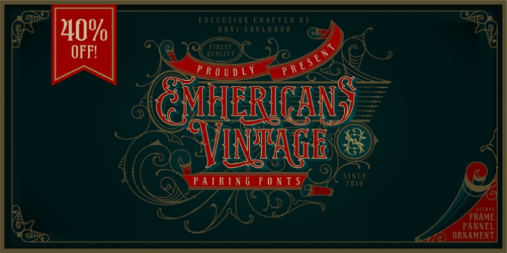 NS Emhericans Vintage font preview