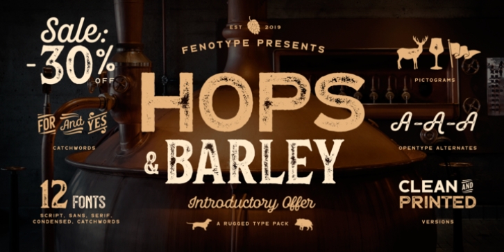 Hops And Barley font preview