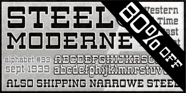 ARB 93 Steel Moderne font preview