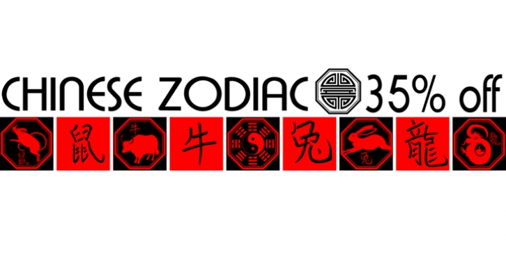 Chinese Zodiac Symbols font preview