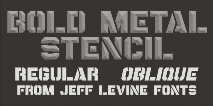 Bold Metal Stencil JNL font preview