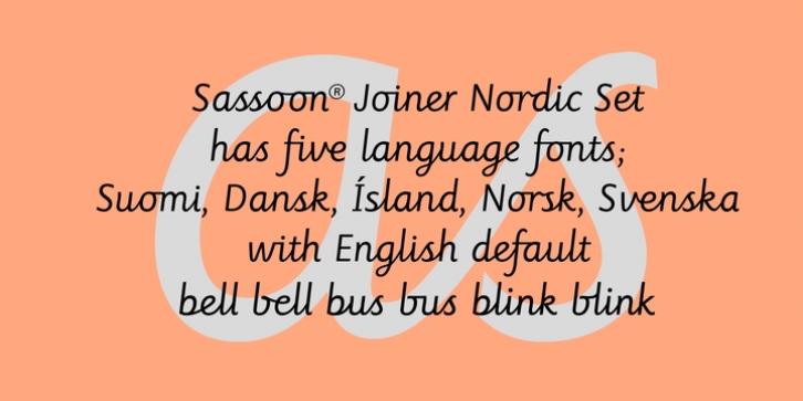 Sassoon Joined NORDIC font preview