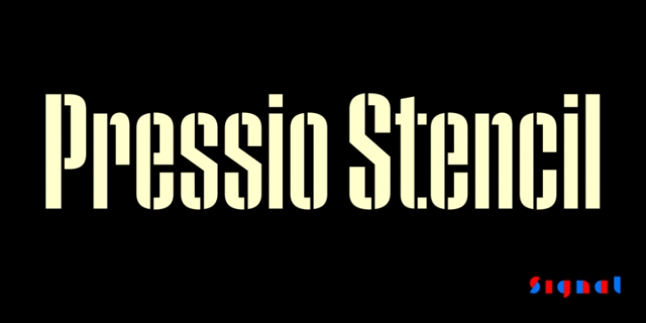 Pressio Stencil font preview