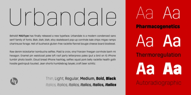 Urbandale font preview