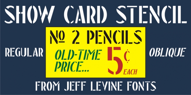 Show Card Stencil JNL font preview