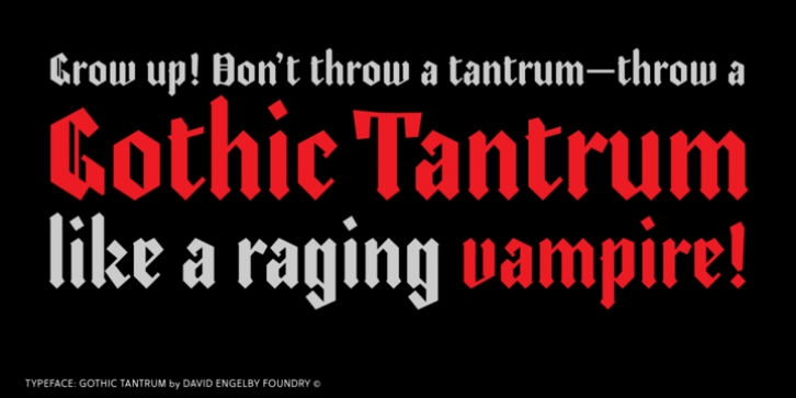 Gothic Tantrum font preview