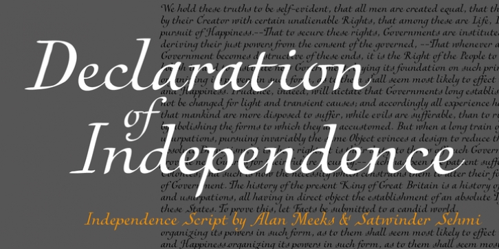 Independence Script font preview
