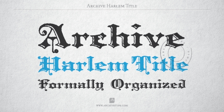 Archive Harlem Title font preview