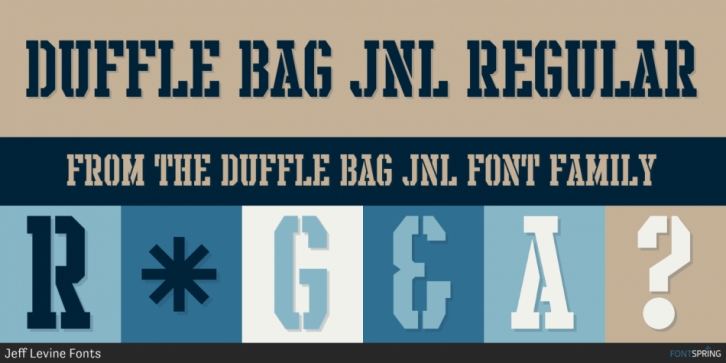 Duffle Bag JNL font preview