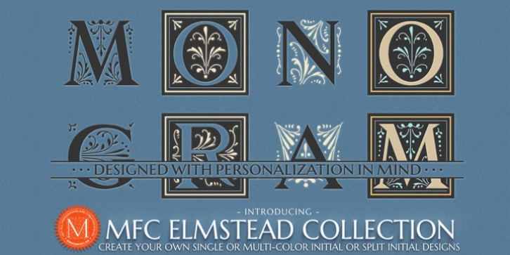 MFC Elmstead Monogram font preview