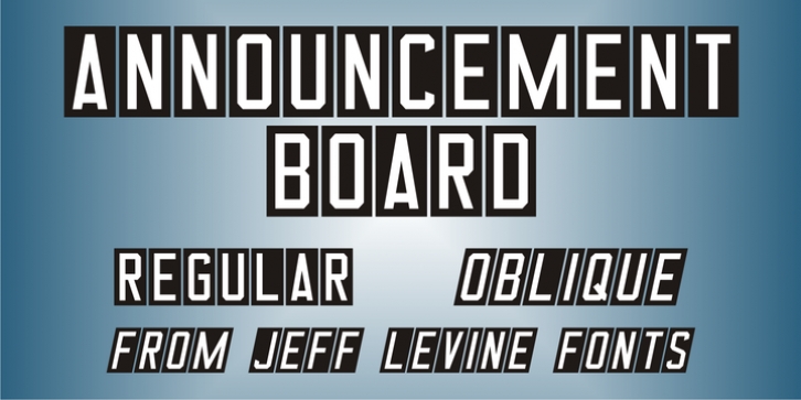 Announcement Board JNL font preview