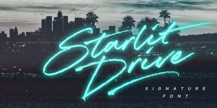 Starlit Drive font preview