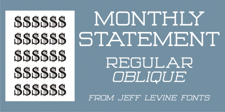 Monthly Statement JNL font preview