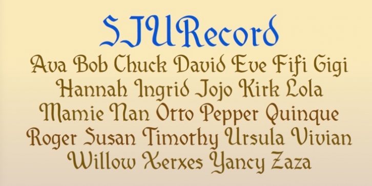SJURecord font preview