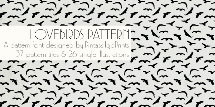 LoveBirds Pattern font preview