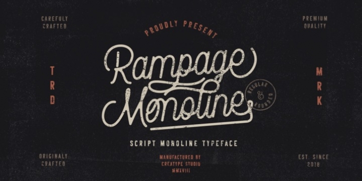 Rampage Monoline font preview