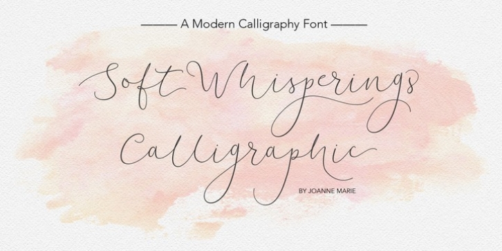 Soft Whisperings Calligraphic font preview