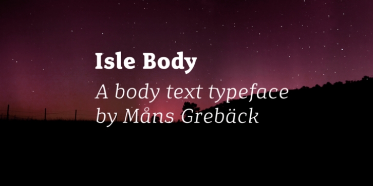 Isle Body font preview