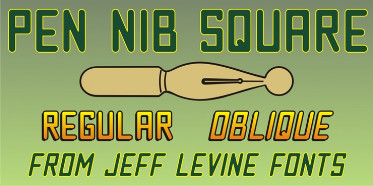 Pen Nib Square JNL font preview