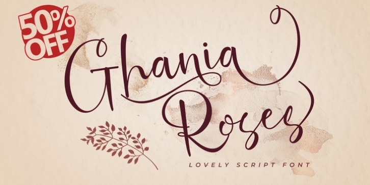 Ghania Roses font preview