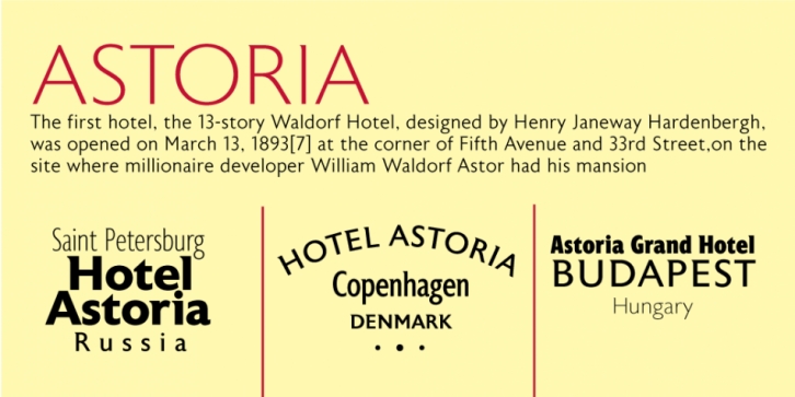 Astoria font preview