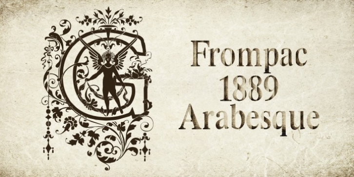 Frompac 1889 Arabesque font preview