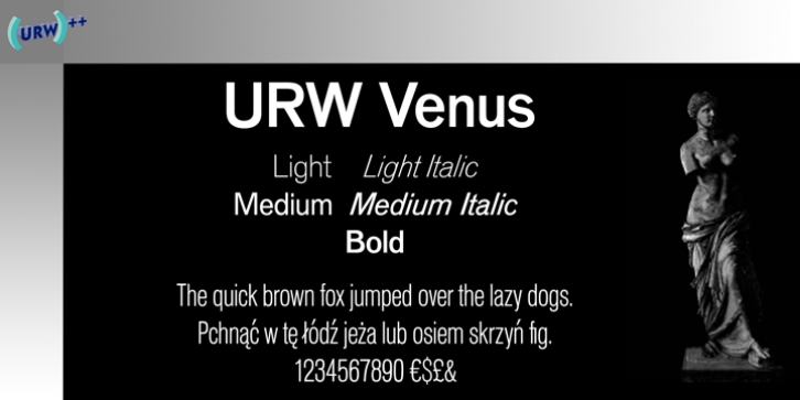 Venus font preview