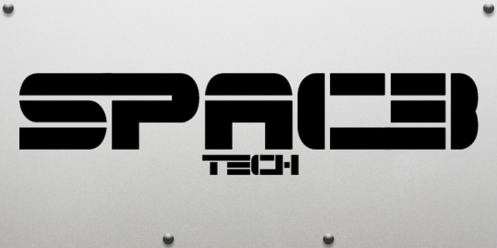 Spac3 Tech font preview