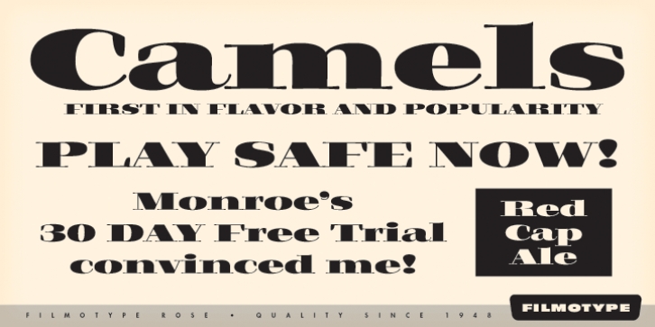 Filmotype Rose font preview