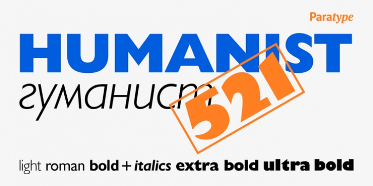 Humanist 521 font preview