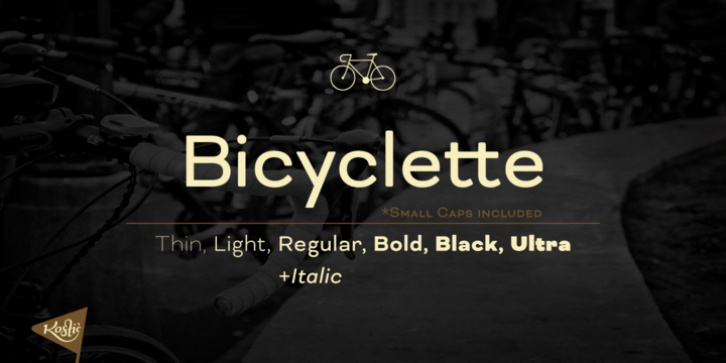 Bicyclette font preview