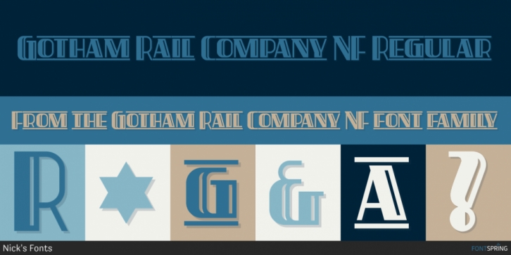 Gotham Rail Company NF font preview