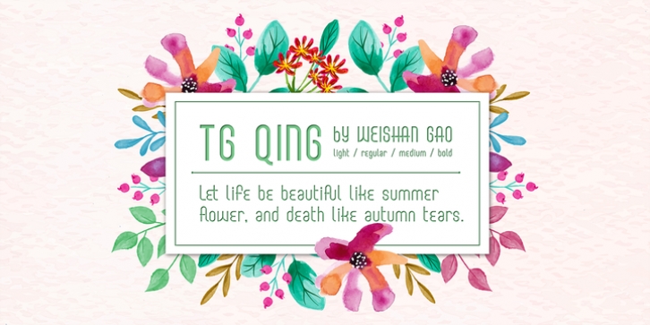TG Qing font preview