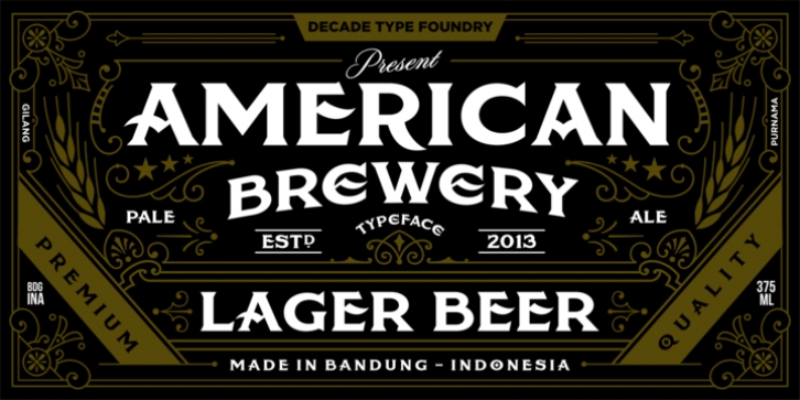American Brewery font preview