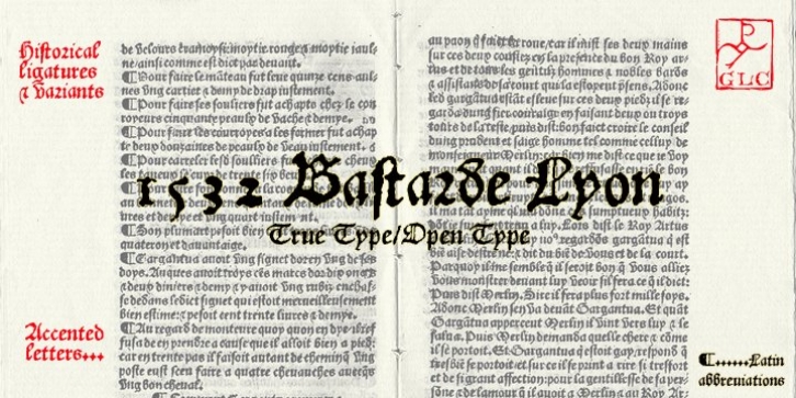 1532 Bastarde Lyon font preview