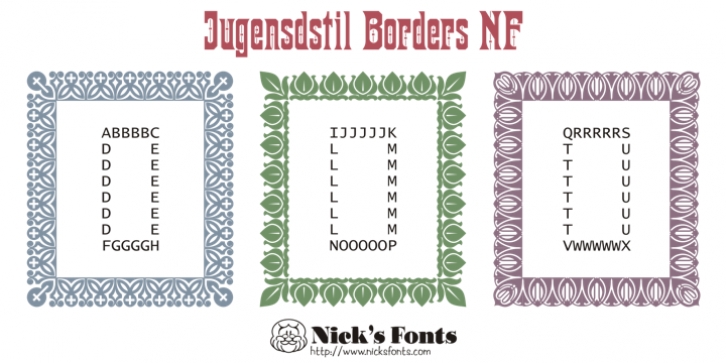 Jugendstil Borders NF font preview