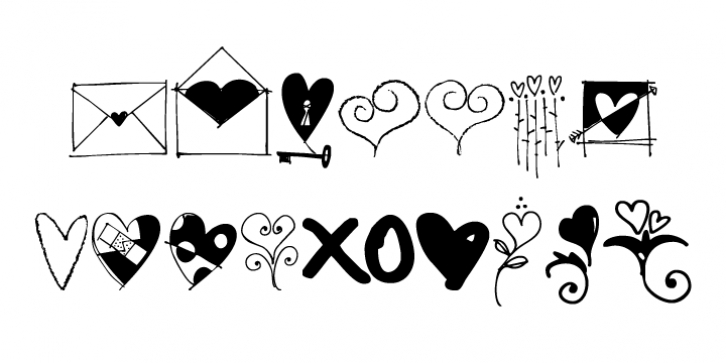 Heart Doodles font preview
