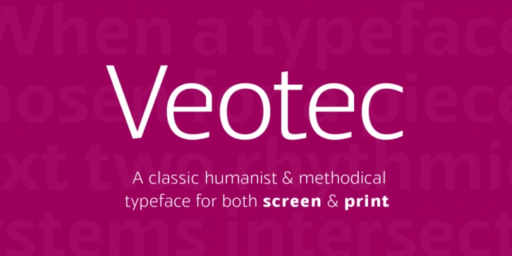 Veotec font preview