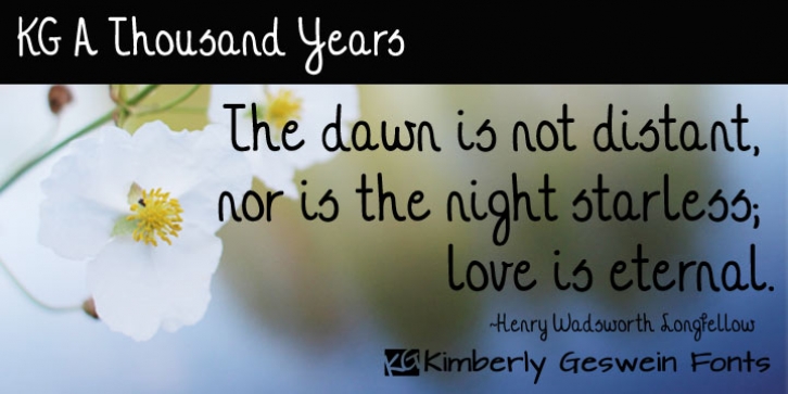 KG A Thousand Years font preview