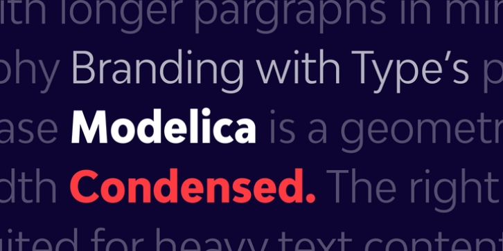 Bw Modelica Condensed font preview