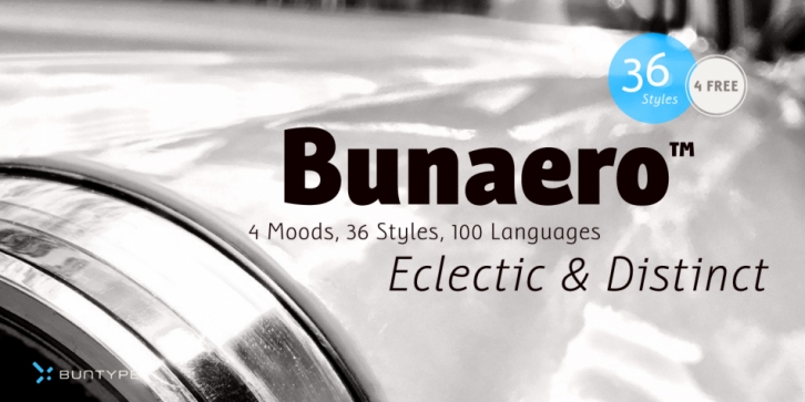 Bunaero Pro font preview