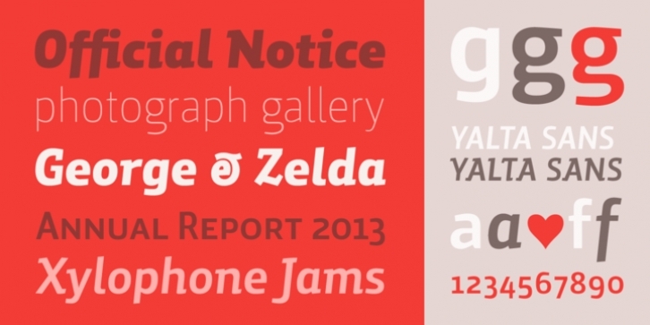 Yalta Sans Pro font preview