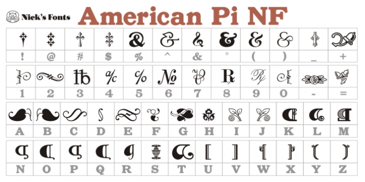 American Pi NF font preview