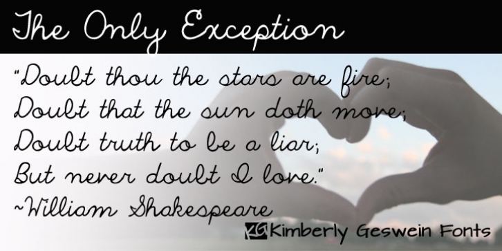 The Only Exception font preview