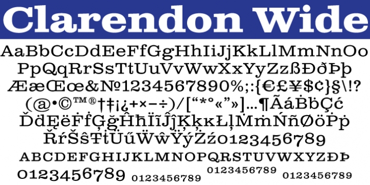 Clarendon Wide font preview