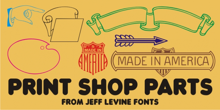 Print Shop Parts JNL font preview